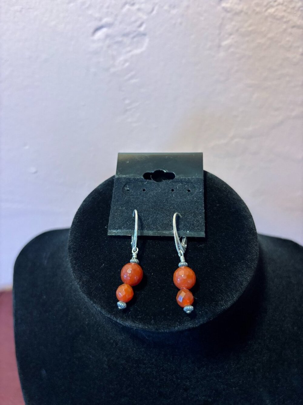 Carnelian High End Lever Back Earrings 925 Silver